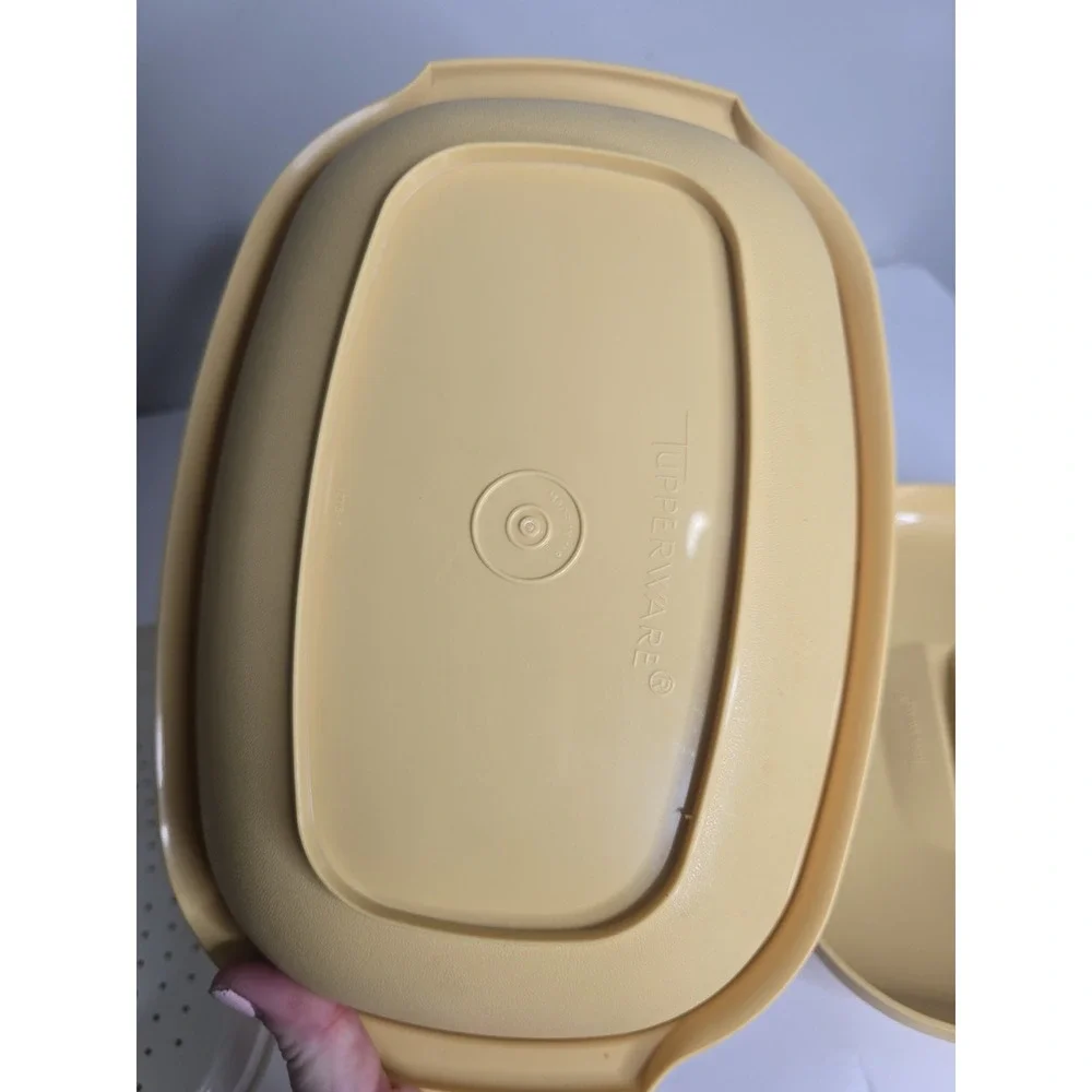 Vintage Tupperware Vegetable Steamer Bowl Harvest Gold Retro 3pc 1273 1274 1275
